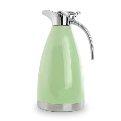Sumerflos 68 Oz Stainless Steel Coffee Thermal Carafe/Double Walled Vacuum Thermos Insulated / 12 Hour Heat Retention / 2 Liters (Green) - color: Green