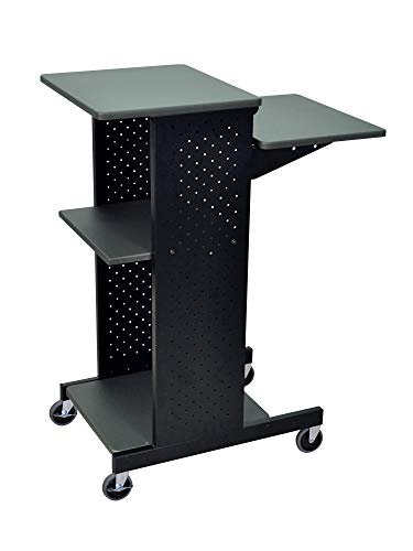 Luxor PS4000 40" Mobile Presenters Station, with Four Rolling Casters with Two Locking Brakes, for Office and Classroom Presentation Needs