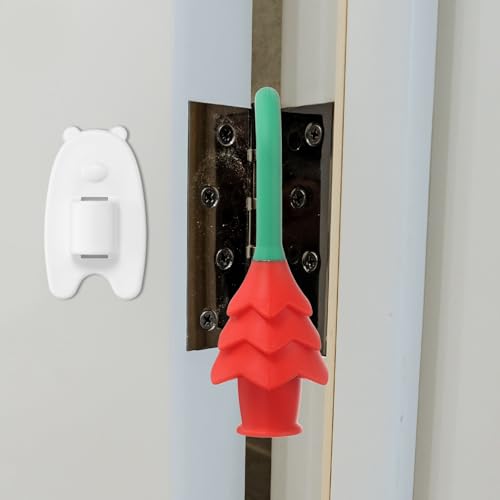 uxcell 4 Pcs Silicone Door Pinch Guard, Hanging Finger Pinch Guard, Red - color: Red