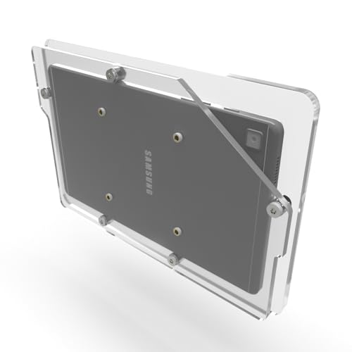Anti-Theft Acrylic Case for Lenovo TAB Tablet with 360 Rotate 180 Swivel Metal Desktop Stand & 90-Degree USB C Cable (Clear, M8 Gen 4) - color: Clear, size: M8 Gen 4