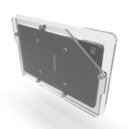 Anti-Theft Acrylic Case for Lenovo TAB Tablet with 360 Rotate 180 Swivel Metal Desktop Stand & 90-Degree USB C Cable (Clear, M8 Gen 4) - color: Clear, size: M8 Gen 4