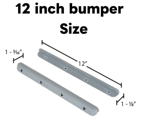 4 Packs Plastic Grey Corner 12inch Bumper Surface Guard with Rubber Edges 12x1-3/16 x 1-1/8 in (4)