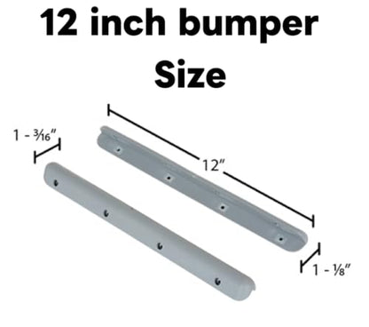 4 Packs Plastic Grey Corner 12inch Bumper Surface Guard with Rubber Edges 12x1-3/16 x 1-1/8 in (4)
