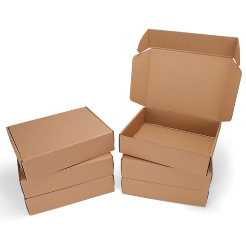 12x9x3 inch Small Shipping Boxes, Set of 6 Mailer Boxes, Brown - color: Brown, size: 12x9x3 inch 6 Pack