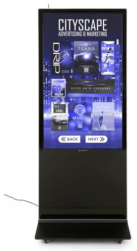 Displays2go Advertising Multimedia Kiosk with Multi - color: Black, size: 55"