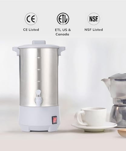 SYBO Commercial Grade Stainless Steel Percolate Coffee Maker Hot Water Urn for Catering, 30-Cup, 4.5L, Grey - style: 4.5L Grey