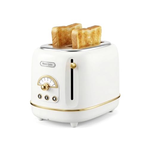 Hazel Quinn 2-Slice Retro Toaster 6 Browning Levels 3 Functions Pearl White - color: Preal White