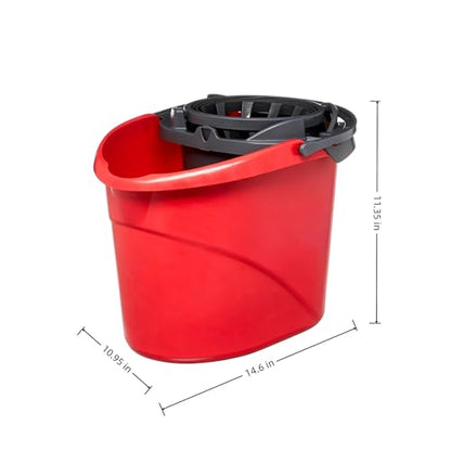 2.5 Gallon Mop Bucket with Built-in Wringer, Easy-Pour Cleaning Bucket
