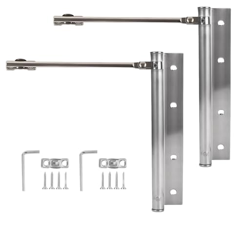 2 Pack Automatic Door Closer for Home Easy to Install | Safety Spring Door Closers | Auto Soft Close to Convert Hinged Doors to Auto Self Closing | Adjustable Catch Speed | with Arm, Screw, Wrench - color: Silver, size: 2 Pack