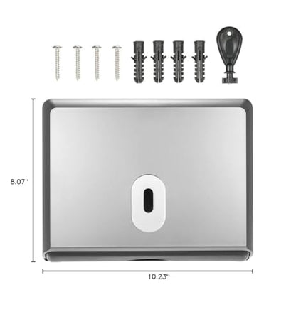Paper Towel Dispenser Wall Mount for Toilet, Bathroom Paper Towel Holder, Commercial Paper Towel Dispenser for Trifold Paper & Multifold Paper Towels, Silver - color: Silver
