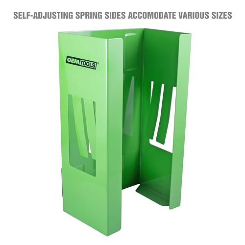 OEMTOOLS 24945 Magnetic Glove Dispenser, Disposable Gloves Box Holder, Glove Holder for Wall Mount, Magnetic Glove Box Holder, Green Glove Dispenser Wall Mount - color: Green