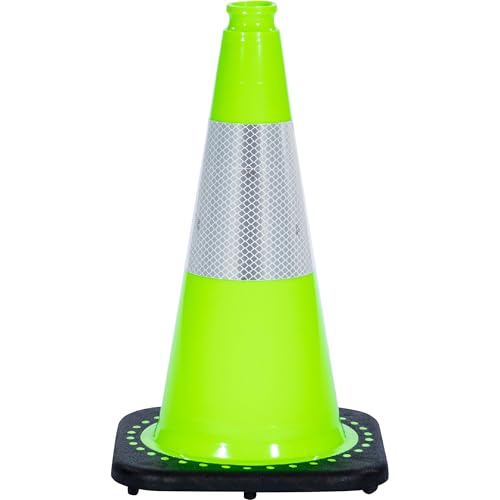 JBC Revolution Series Traffic Cone - Lime, with 3M Reflective Collar, 18in. Model Number RS45015C3M6 LIME