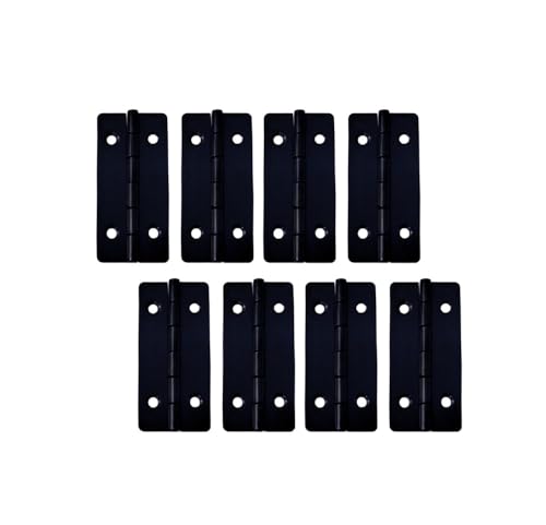 QCAA Solid Brass 180 Degree Wooden Jewery Box Hinge, Cabinet Closet Hinge, 50mm x 24mm, Matte Black, Made in Taiwan, 4 Pair (8 PCS) - color: Matte Black, size: 50mm - 8 Pack