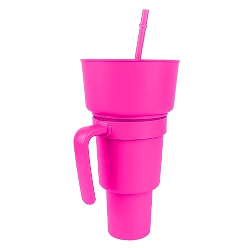 Stadium Tumbler With Snack Bowl 2 In 1 Beverage Cup Top Snack Bowl For Movie Leakproof Snack Tumbler With Straw Portable Reusable Snack And Drink Cup For Home Travel