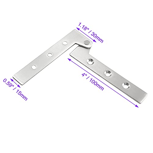 4Pcs 4 Inch 360 Degree Rotatable Door Pivot Hinges, Stainless Steel Hinge Door Pivot Hinge with Screws, for Windows Door Cabinet Cupboard - size: 4Inch