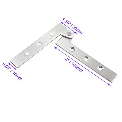 4Pcs 4 Inch 360 Degree Rotatable Door Pivot Hinges, Stainless Steel Hinge Door Pivot Hinge with Screws, for Windows Door Cabinet Cupboard - size: 4Inch