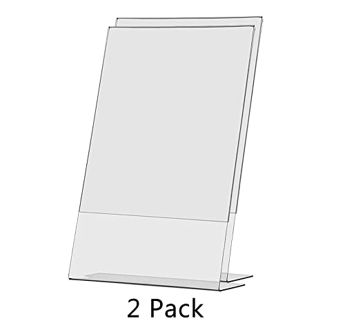 Marketing Holders 2 Pack Sign Holder 8.5" x 14" Countertop Clear Acrylic Side Loading Table Tent Display Stand for Printed Legal Size Paper Photo Display at Medical Office or Restaurants - size: 8.5"w x 14"h