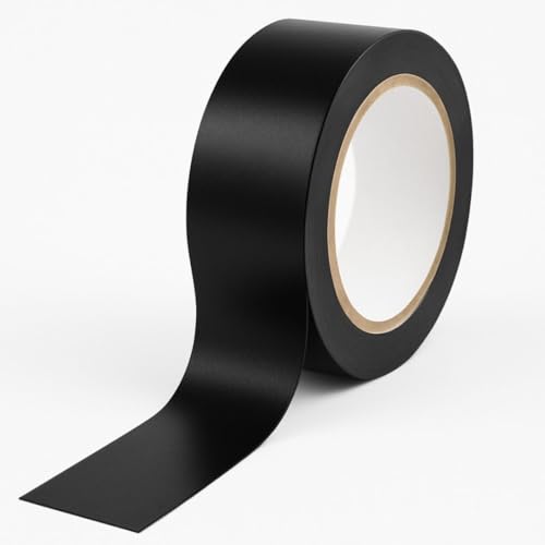 GTSE - Black Vinyl PVC Floor Tape 2 inch x 108ft Safety Marking Tape - color: Black, size: 2" x 108 ft