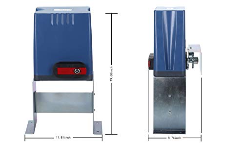 Sliding Gate Opener with Remote Controls & Security Photocell Sensor,Chain Driven AC Motor for Gate up to 1350lb (AT1350 Automatic Gate Opener Kit) - size: AT1350