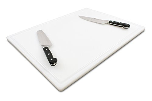 Extra Large Cutting Board 24x18 with Groove, 3/4" Heavy White Plastic - color: White, size: 24"L x 18"W