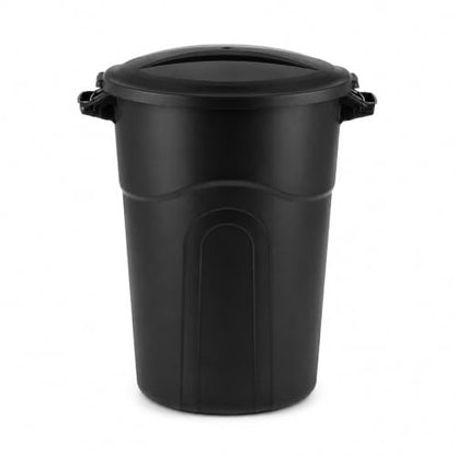 20 Gallon Heavy Duty Trash Can with Click-Lock Lid, Black Plastic Bin