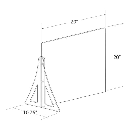 Azar Displays 179890-187 Protective Sneeze Guard for Counter and Desk - Portable Plexiglass Barrier - Plastic Shield Partition for Desk, 2-Pack - size: 20 in x 20in
