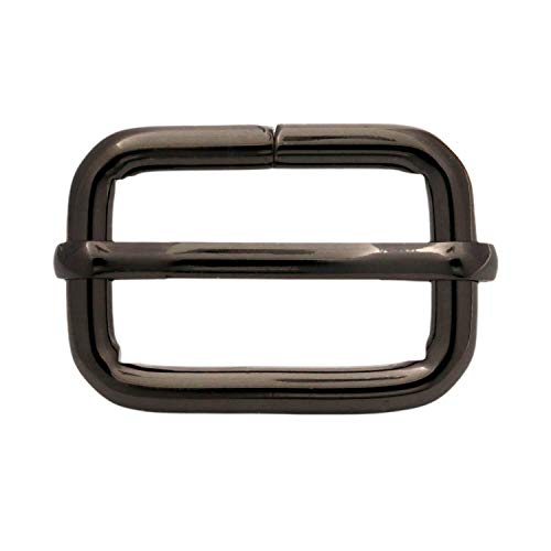 BIKICOCO Metal Slide Adjuster Buckle Tri-Glides with Movable Center Bar, for Straps, 1 x 0.6 Inch, Gunmetal, Pack of 30 - color: Gunmetal X 30 Pcs