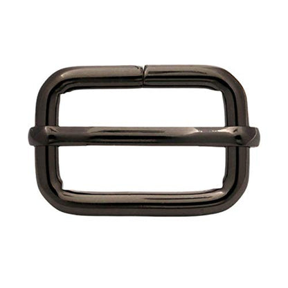 BIKICOCO Metal Slide Adjuster Buckle Tri-Glides with Movable Center Bar, for Straps, 1 x 0.6 Inch, Gunmetal, Pack of 30 - color: Gunmetal X 30 Pcs