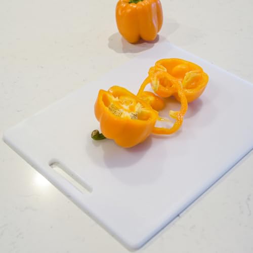 Dexas NSF Polysafe Cutting Board with Handle, 11 by 14.5 inches, White - size: 11"L x 14.5"W, style: Flat