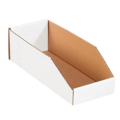 Box USA BBINMT615 Open Top Bin Boxes, 6" x 15" x 4 1/2", Oyster White (Pack of 50) - color: White, size: 6" x 15" x 4 1/2"