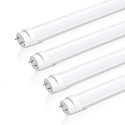 LightingWill 2FT T8 LED Tube Light, Type A+B Hybrid LED Tube, Plug and Play or Ballast Bypass, Single/Dual-End Powered, 10W 1000LM, 3000K Warm White, Fluorescent Replacement, 4 Pack - color: Warm White, size: 2FT-4 Pack