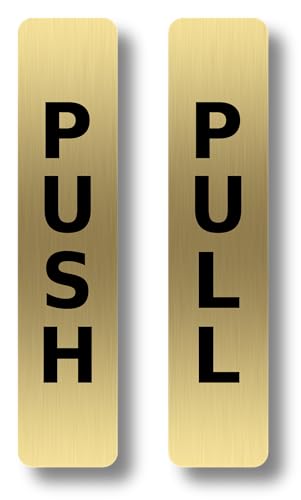 GOLD Push Pull Set ¦ Laser Engraved ¦ Pair of Generic Door Signs for business