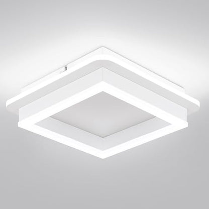 CANEOE 32W Square Hallway Light, Modern Flush Mount Led Ceiling Light,White Acrylic Close to Ceiling Lights for Bedroom Dining Room Kitchen Balcony Bathroom Aisle Ceiling Lamp (Cool White,6000K) - color: White, size: 1 Pack