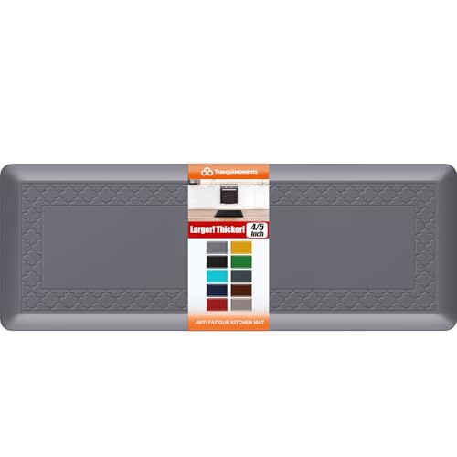 4/5 Inch Thicker Kitchen Mats Anti Fatigue Comfort Mat Standing Desk Rugs - color: Grey, size: 47"L x 17"W x 0.8"Th