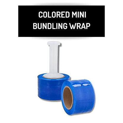 PSBM Dark Blue Mini Stretch Wrap with Plastic Handle, 648 Rolls 3 Inch x 1000 Feet 80 Gauge Heavy Duty Plastic Wrap Industrial Strength Shrink Film for Moving, Packing & Shipping - color: Blue, size: 648 Rolls