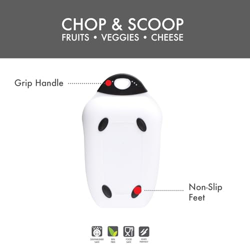 Dexas Chop & Scoop Cutting Board with Non-Slip Feet, 6.5 x 10.5 Inch, BPA-Free Dishwasher Safe Kitchen Prep Board, White and Black - color: White, size: 10.5"L x 6.5"W