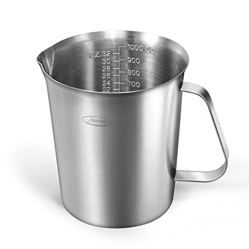 Newness 4 Cup Stainless Steel Measuring Cup, Metal Measure Cup, 32 Oz,1.0 L - size: 32 OZ (4 Cup, 1000 ML)