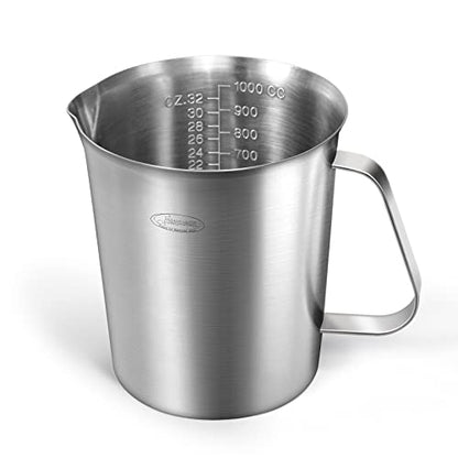 Newness 4 Cup Stainless Steel Measuring Cup, Metal Measure Cup, 32 Oz,1.0 L - size: 32 OZ (4 Cup, 1000 ML)