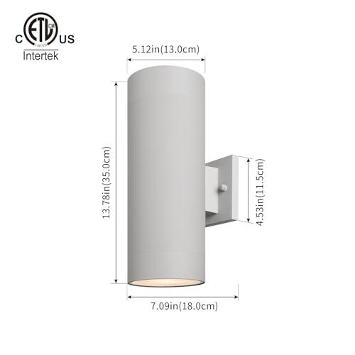 mirrea 12" Modern Outdoor Porch Light in 2 Lights, 2 Pack, Metallic Gray - color: Matte Gray, size: 12-inch