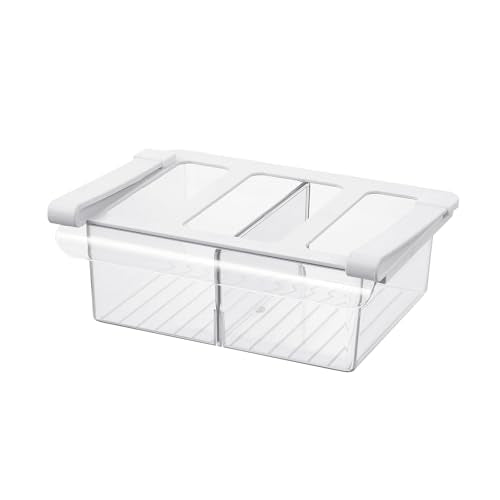 Fridge Drawer Organizer, 3.35" Height x 8.66" Width, Standard Depth - size: 3.35" Height x 8.66" Width