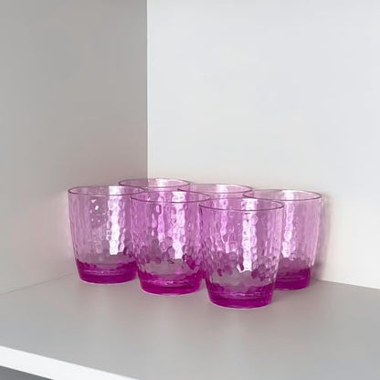 15-Ounce Plastic Tumblers (Set of 6), Reusable Plastic Mugs, BPA-Free Acrylic to Drink Mugs, Shatter Resistant, Textured Interior, Dishwasher Safe (Purple, 15 Ounce) - color: Purple, size: 15 Ounce