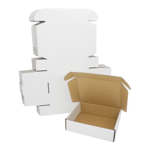7x6x2 Shipping Boxes, Small Cardboard Box White Mailing Flat Corrugated Literature Mailer for Small Business Packaging Jewelry Craft Gift Box, 25 Pack - size: 7"x6"x2", style: 25 Pack - White