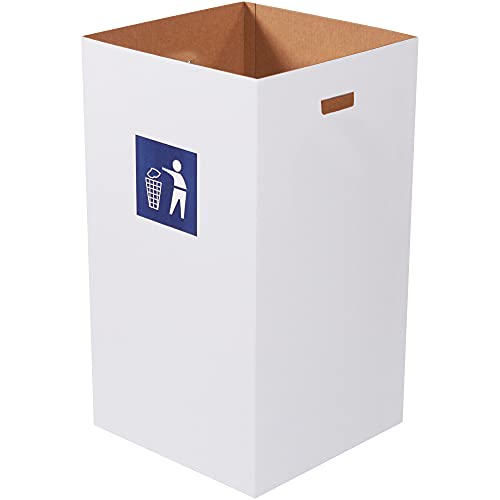 Box USA 50 Gallon 18" L x 18" W x 36" H 10-Pack Cardboard Trash Cans and Recycling Bins, Reusable or Disposable Pop Up Garbage Boxes for Parties, Outdoor Events, Heavy Duty, Waste - size: 50 Gallon 10-Pk, style: Waste