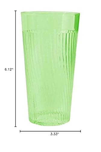 TrueCraftware- 16 oz. Belize Tumbler/Drinking Cups Green Polycarbonate Set of 12-Premium Iced Tea Glasses Stackable Reusable Drinking Glasses Dishwasher Safe Break-Resistant for Home Restaurants - color: Green, size: 16 oz