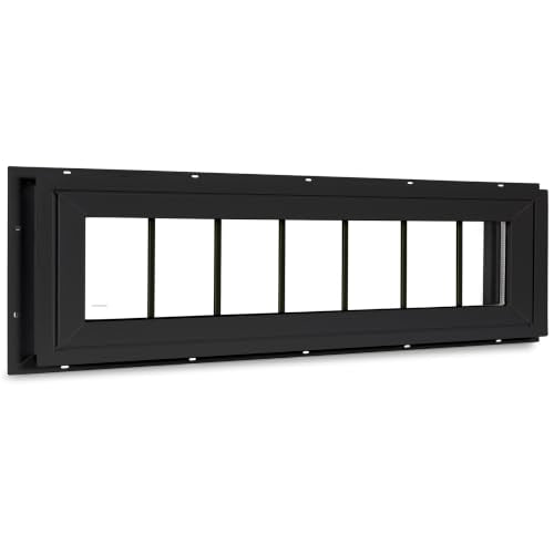 10" x 48" Vinyl Transom Window, Black - color: Black, size: 10" x 48"