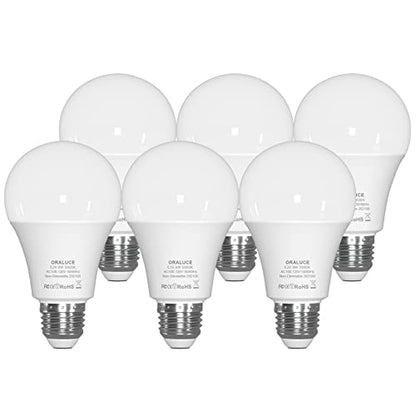 ORALUCE E26 LED Light Bulb 60 Watt, A19 9W 5000K Daylight White, 6 Pack - color: Daylightwhite, size: 6 Count (Pack of 1)