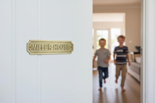 Custom Engraved Brass Name Plaque Sign with Screws, Personalized Door Nameplate, Office Wall Plate, Memorial Dedication Sign, Business Signage for Home Office School Hospital Use - color: CUSTOM