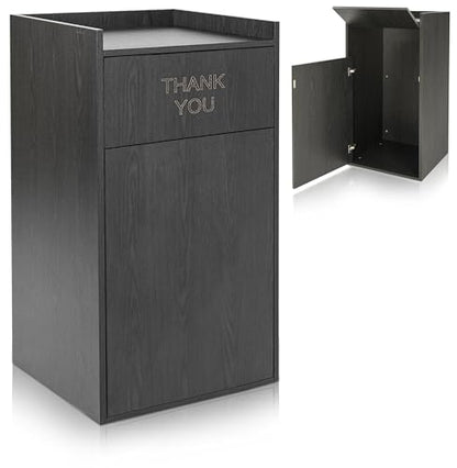 Alpine Restaurant Trash Can Cabinet - Commercial Trash Can 40 Gallon, Garbage Receptacle Indoor with Tray Holder for Restaurants, Cafeterias (Black) - color: Espresso Black