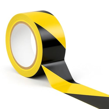 GTSE - Black/Yellow Vinyl PVC Floor Tape 2 inch x 108ft Safety Marking Tape - color: Black & Yellow, size: 2" x 108 ft