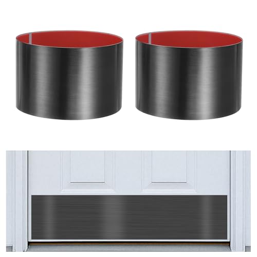 6x34in Self Adhesive Door Kick Plate for Bottom of Door,2Pcs-Black - color: Black, size: 6 x 34 Inch